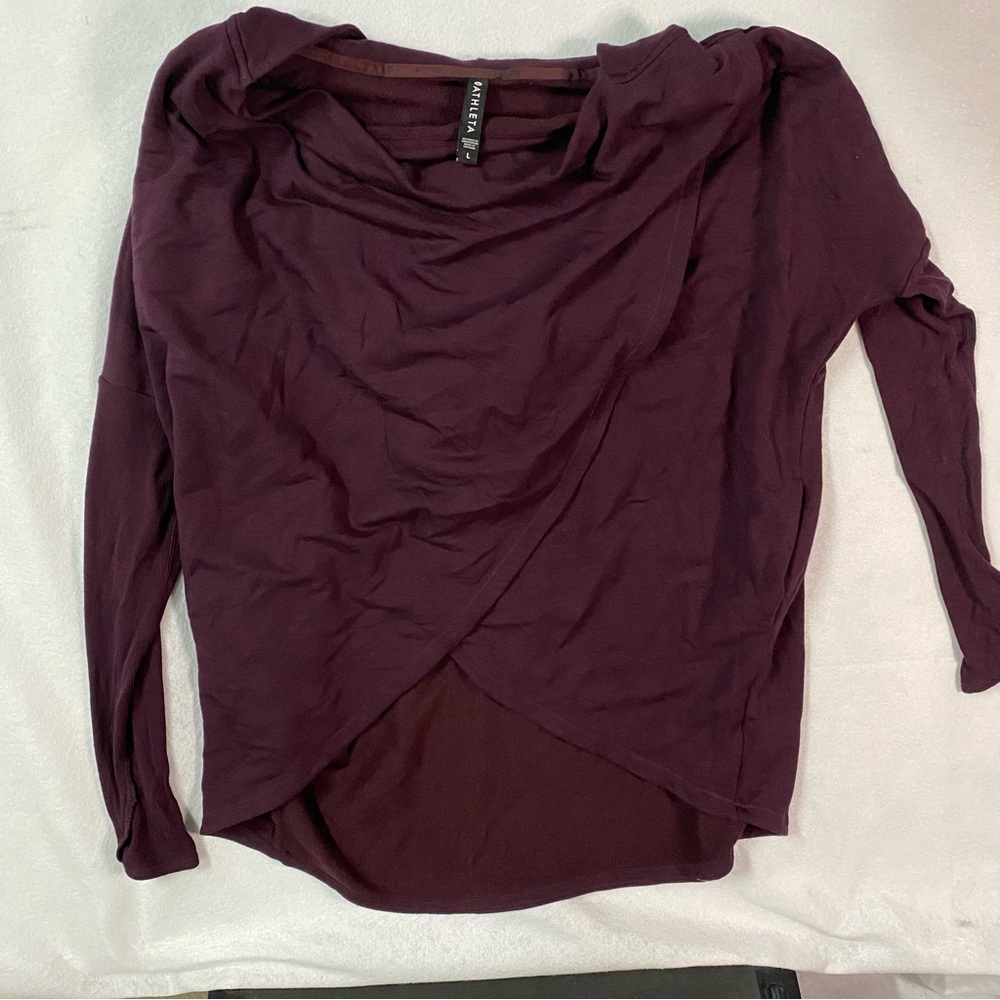 Athleta Plum Long-Sleeve Cross-Front Pullover